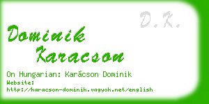 dominik karacson business card